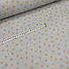 Тканина поплін зірки яскраво-жовті на сірому з білими крапками (ТУРЦІЯ шир. 2,4 м) (R-W-0202), фото 2