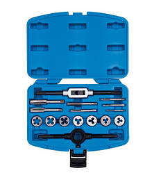 Комплект метчиків та плашок метричних 16 одиниць M3-M12 у пластиковому кейсі