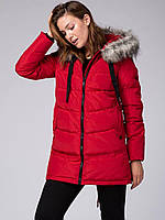 Женская куртка пальто Volcano, красная, зимняя XL