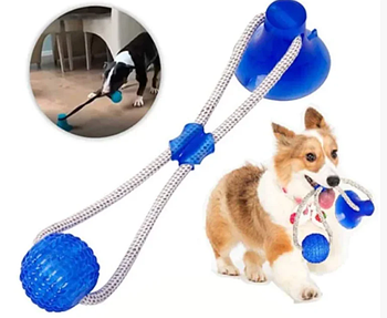 Іграшка для хатніх тварин, м'яч на мотузці з присоском