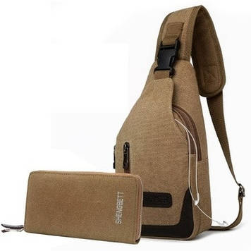 Рюкзак з одного лямкою Denater Coyote з гаманцем (DENLCTE-K)