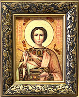 Икона из янтаря « Святой великомученик и целитель Пантелеймон»