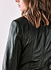 Шкіряна куртка жіноча VK чорна коротка (Арт. T401-2-201), фото 7