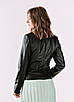 Шкіряна куртка жіноча VK чорна коротка (Арт. T401-2-201), фото 3
