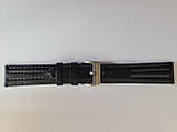 Чорний ремінець для наручних годинників комбінований з сірим кольором 20 мм тематика Олімпійський, фото 2