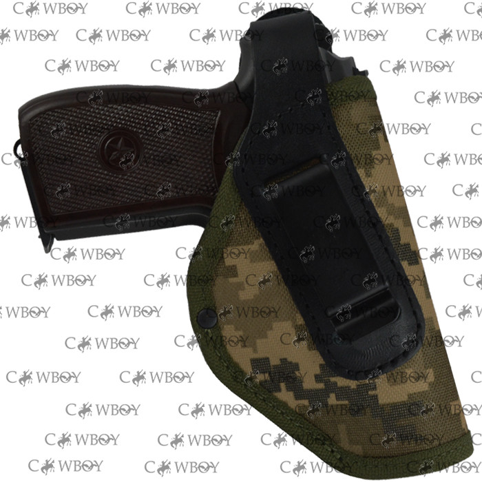 Кобура поясна для ПМ, синтетична зі скобою, піксель світлий