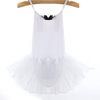 Детское платье для танцев Белый, XXXL, Для девочек, Без рукава, Платье, Бальные танцы