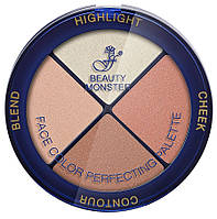 Палітра для макіяжу 4 в 1 Beauty Monster Ffleur Хайлайтер FC53 №3
