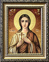 Икона Святая Великомученица Вера , икона из янтаря Святая Вера