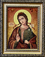 Икона из янтаря Мирослава Константинопольская, святая Мирослава