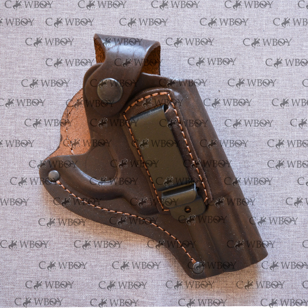 Кобура поясна для Револьвера 3 шкіряна формована зі скобою, коричнева