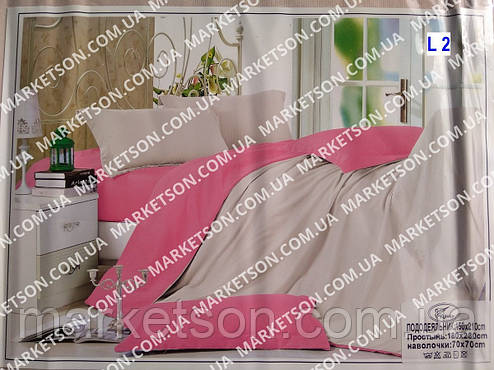 Напівторна постільна білизна 150*210.Сатин. Подарункове паковання., фото 1