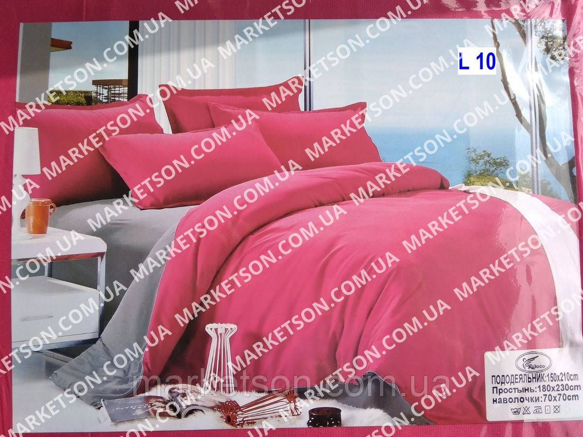Двоспальна постільна білизна 180*220.Сатин. Подарункове паковання.