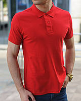 Красная мужская футболка поло. Футболка хлопок. Чоловіча футболка. Спортивные футболки и майки