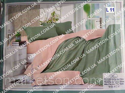 Напівторна постільна білизна 150*210.Сатин. Подарункове паковання., фото 1