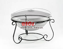 Підставка під казан 12 л кована діаметром отвору 38 см, висота 23 см, пофарбована