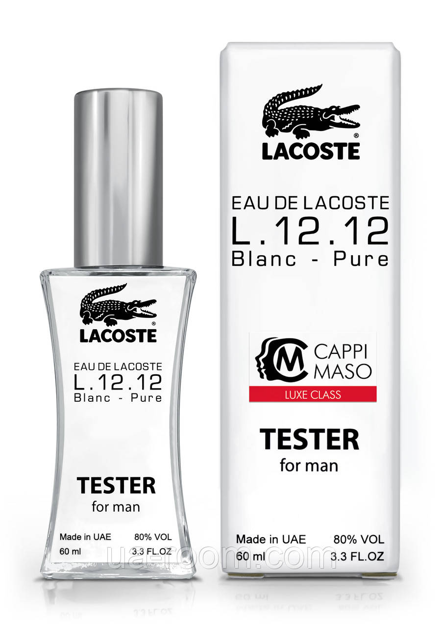 Тестер чоловічий LUXE CLASS eau de Lacoste lacoste L. 12.12 Blanc - Pure, 60 мл