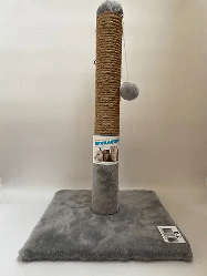 Когтеточка-стовпчик на підставці 30*30*55 см,  сіра