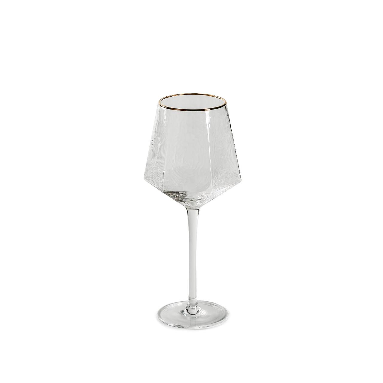Келих для вина REMY-DECOR скляний Arctic Air 500 мл прозорого кольору із золотим кантом для дому та весілля, фото 1