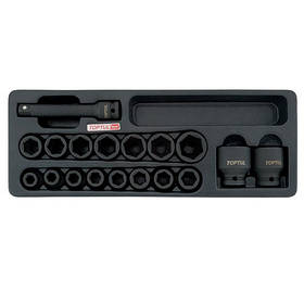 Набір головок ударних 1/2" 10-32 мм + подовжувач 18 од. (в ложементі) TOPTUL GCAT1807