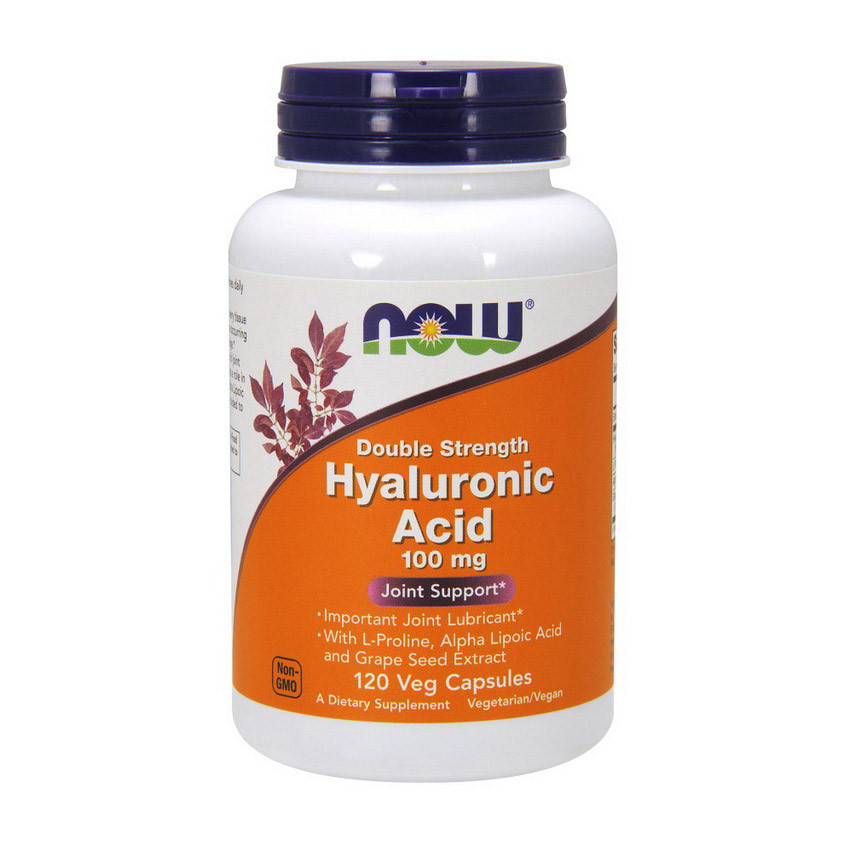 Гіалуронова кислота NOW Foods Hyaluronic Acid 100mg 120 caps, фото 1