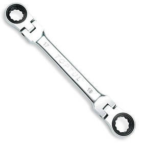 Ключ гайковий накидний з тріскачкою і шарніром TOPTUL 16х18 мм AOAE1618