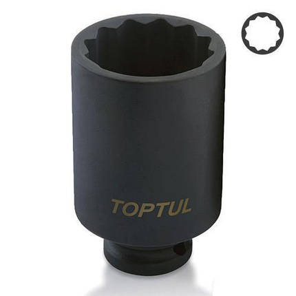 Головка торцева ударна довга 1/2" 30 мм 12-гранна TOPTUL KABJ1630, фото 1
