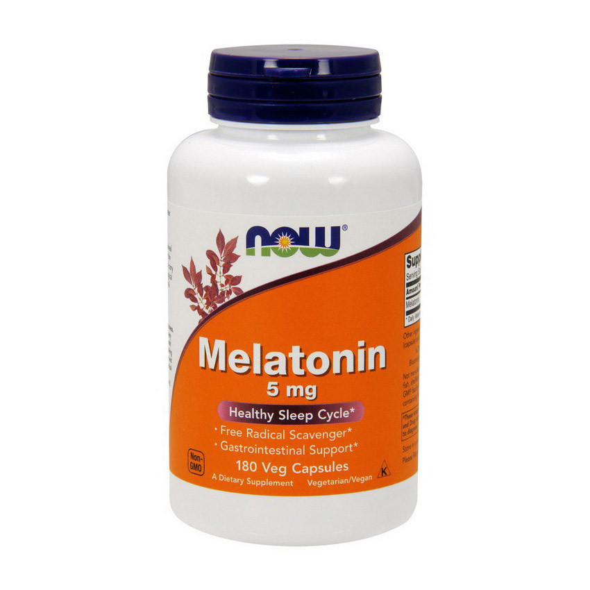 Вітаміни NOW Foods Melatonin 5mg 180 caps, фото 1