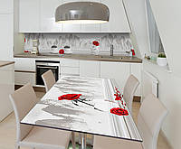 Наклейка 3Д виниловая на стол Zatarga «Кофе вид на горы» 600х1200 мм для домов, квартир, столов,