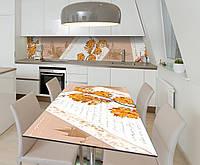 Наклейка 3Д виниловая на стол Zatarga «Дубовые листья» 600х1200 мм для домов, квартир, столов, кофейн,