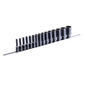 Довгі торцеві головки 1/2" 15ед. 8-32мм на планці TOPTUL GAAQ1607U