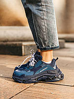 Кросівки жіночі Balenciaga Triple S Blue баленсіага трипл із сині повсякденні