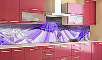 Скинали на кухню Zatarga "Фиолетовый Витраж" 600х2500 мм виниловая 3Д наклейка кухонный фартук самоклеящаяся