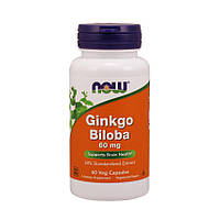 Улучшает мозговое кровообращение NOW Foods Ginkgo Biloba 60mg 60 caps