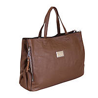 Сумка в деловом стиле из матовой натуральной кожи de esse L29333-97 Коричневая