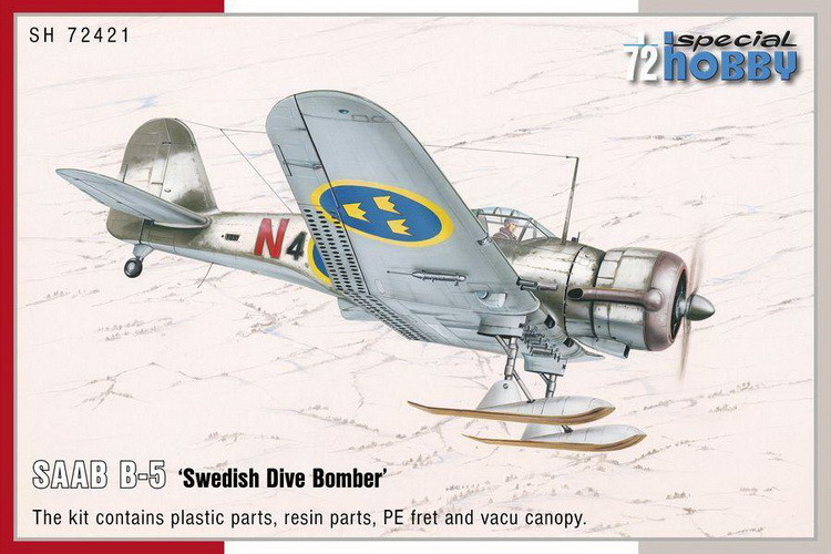 Пластикові моделі 1/72 Special hobby 72421 шведський літак SAAB B-5 ‘Swedish Dive Bomber’