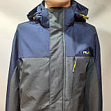 Чоловіча куртка RLX (Великі розміри) з капюшоном синя із сірим, фото 8