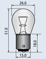 Лампа накаливания самолетная СМ 26-25 B15s/18