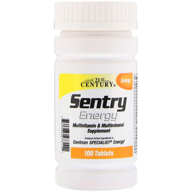 Вітаміни Sentry Energy Multivitamin & Multimineral Supplement 21st Century 100 таблеток, фото 1