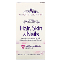 Вітаміни Hair, Skin & Nails Extra Strength 21st Century 90 таблеток