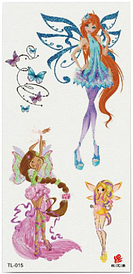 Флеш Тату. 19*9 См, Перевідна. Тимчасова. Діти, Феї, Принцеси, Tl-015 (S)