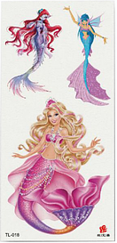 Флеш Тату. 19*9 См, Перевідна. Тимчасова. Дитячі Русалки, Морська Тематика, Tl-018 (S)