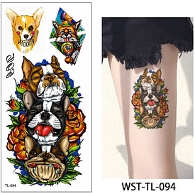 Флеш Тату. 19*9 См, Перевідна. Тимчасова. Набір, Олд Скул, Old School, Бульдоги, Коргі, Собаки, Tl-094 (S),