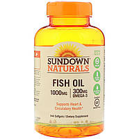 ОРИГИНАЛ!Омега-3 Omega-3 Рыбий жир Sundown Naturals 1000 мг,144 мягких капсулы производства США