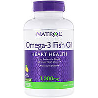 ОРИГИНАЛ!Natrol Омега-3 Omega-3 Рыбий жир 1000 мг,150 мягких капсулы производства США