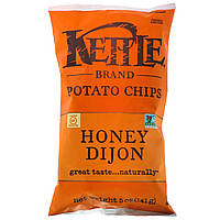 ОРИГІНАЛ!Kettle Foods,Картопляні чіпси,мед і діжонська гірчиця 141 грам виробництва США