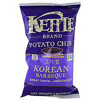 ОРИГІНАЛ!Kettle Foods,Картопляні чіпси,зі смаком корейського барбекю 142 грам виробництва США