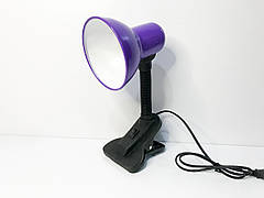 Настільна лампа на прищіпці фіолетова (11007)
