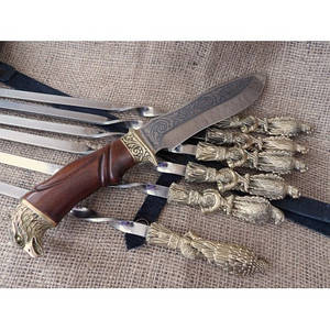 Набір шампурів "Птахи" з ножем в сагайдаку