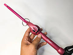 Тонка плойка для афро кучерів з затиском Kemei KM-1023 (діаметр 9мм)